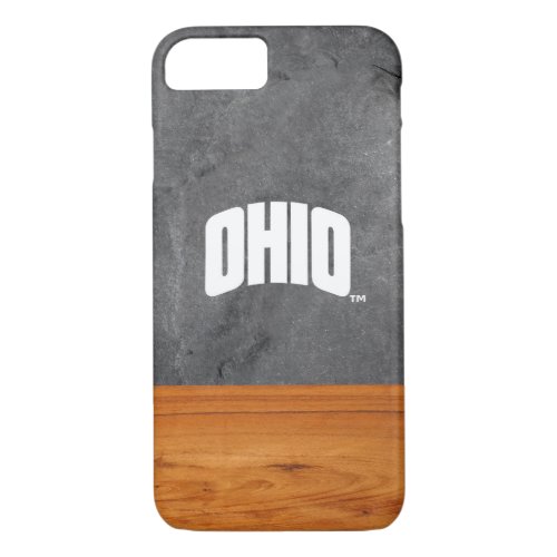 Ohio University Wood Cement Half White iPhone 87 Case