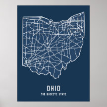 Ohio US State road map - Buckeye State map