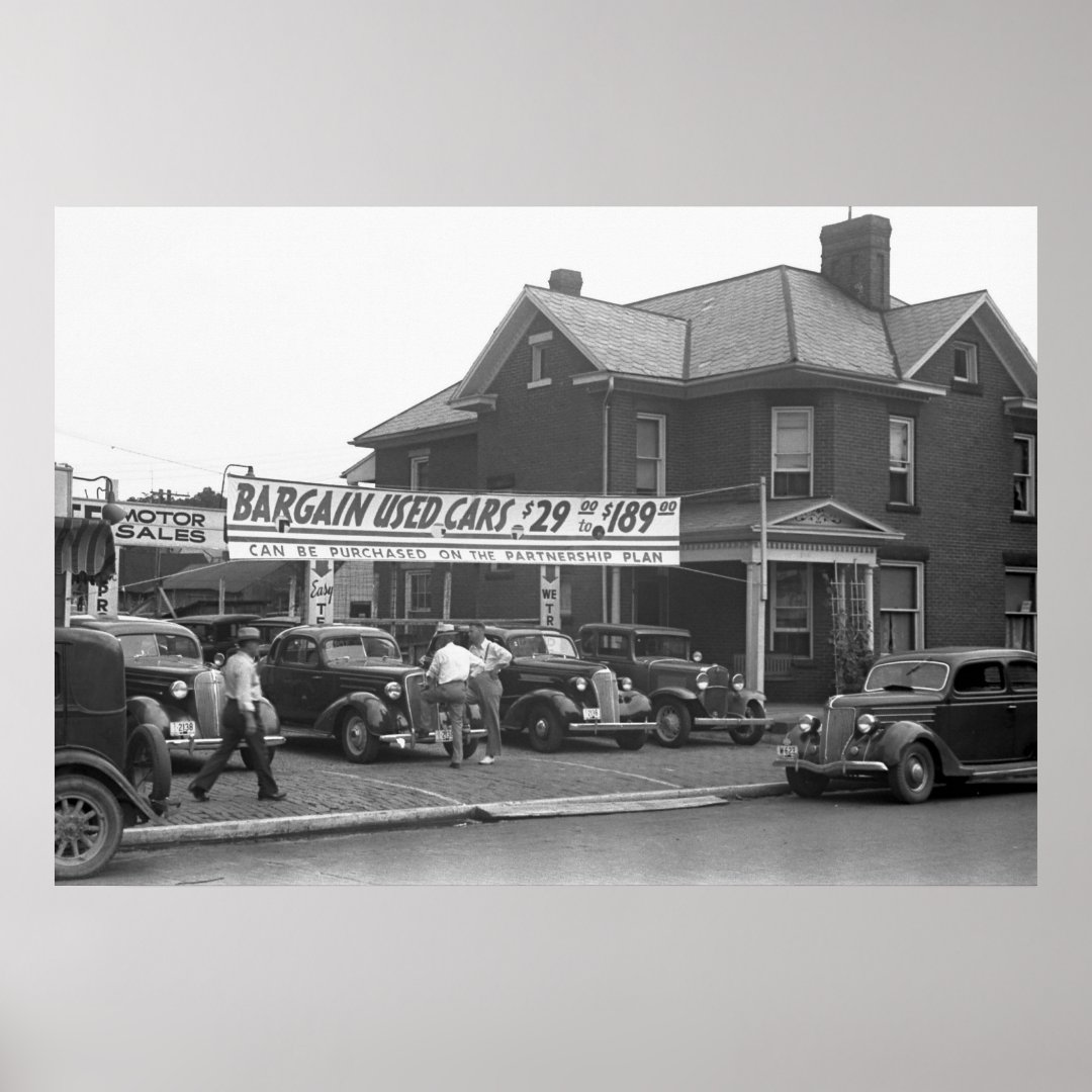 Ohio Used Car Lot, 1938 Poster Zazzle
