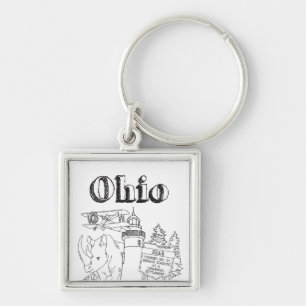 Ohio Vacation Drawing Vacation Art Traveling Desig Keychain