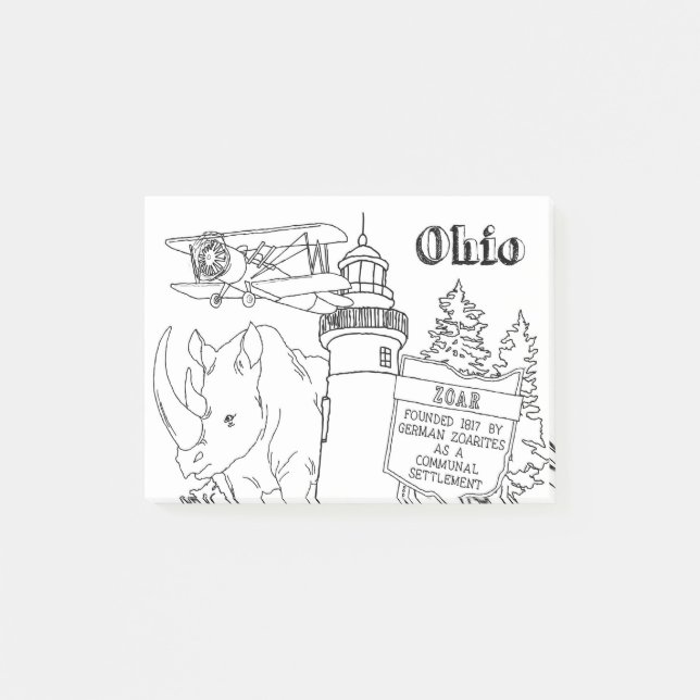 Ohio Vacation Drawing Vacation Art Traveling Desig Post-it Notes (Front)