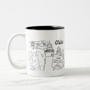 Ohio Vacation Drawing Vacation Art Traveling Desig Two-Tone Coffee Mug
