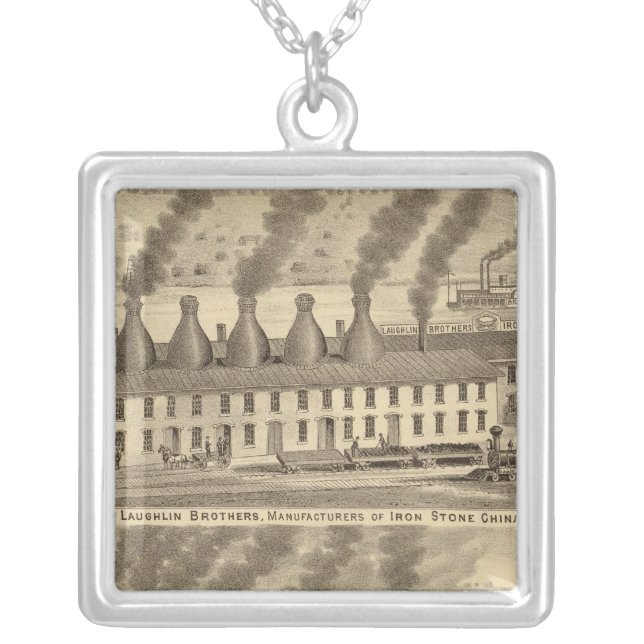 Ohio Valley Pottery, Laughlin Brothers Silver Plated Necklace (Front)