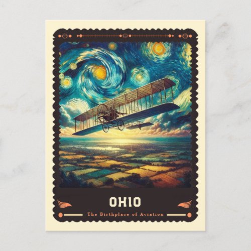 Ohio  Vincent Van Gogh Inspired Postcard