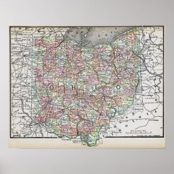 Ohio Vintage Map Decor by camcguire at Zazzle