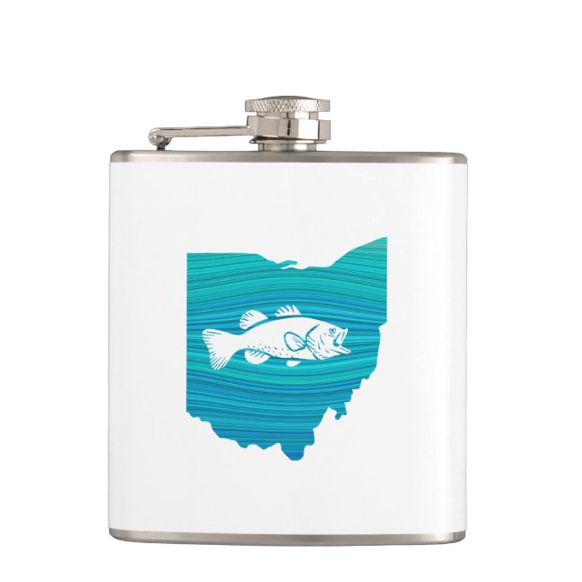 Ohio Wave Fishing Flask (Front)