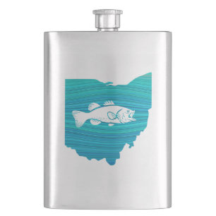 Ohio Wave Fishing Flask