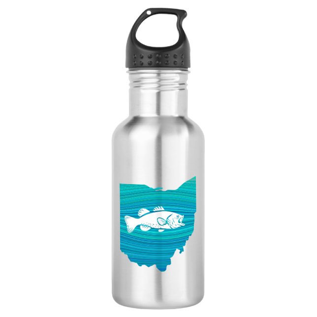 Ohio Wave Fishing Stainless Steel Water Bottle (Front)