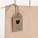 Ohio Wedding Welcome Gift Tags<br><div class="desc">Share a welcome message for your Ohio wedding guests with these rustic chic kraft tags that are perfect to attaching to your wedding welcome bags. Design features your welcome message in black lettering with a silhouette map of the state of Ohio with a heart inside.</div>