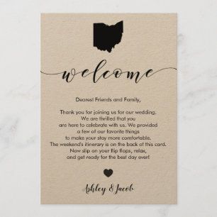 Ohio Wedding Welcome Letter & Itinerary Card
