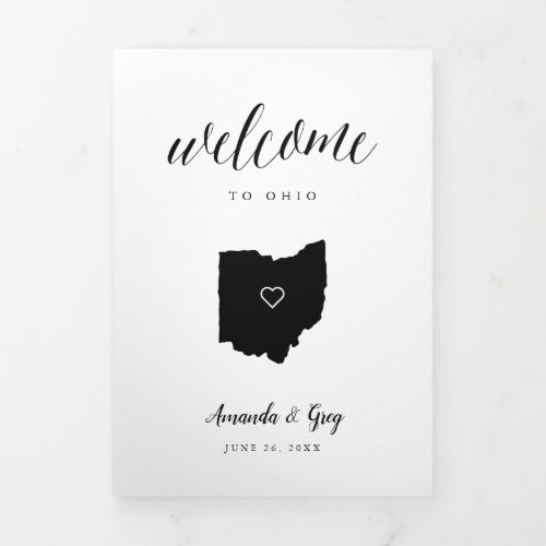 Ohio Wedding Welcome Letter  Itinerary Tri_Fold Program