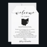 Ohio Wedding Welcome Tag, Letter Itinerary<br><div class="desc">This modern and elegant card / gift tag is the perfect addition to your hotel welcome bags. Enter the main events and a customized note to help your guests navigate the weekend. The extra large size allows you to enter all the information you need, then just tie to the handles...</div>