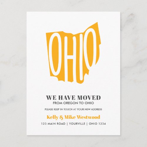 OHIO Weve moved New address New Home Postcard
