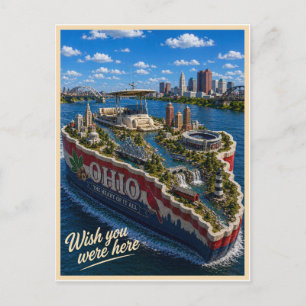 Ohio Wish You Were Here State Series Postcard