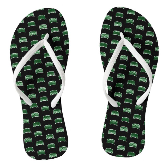Ohio Wordmark Flip Flops (Footbed)