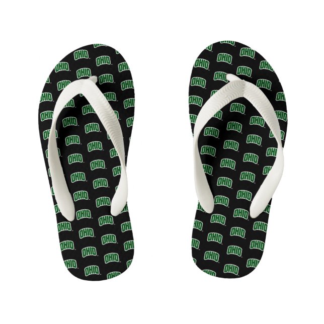 Ohio Wordmark Kid's Flip Flops (Footbed)