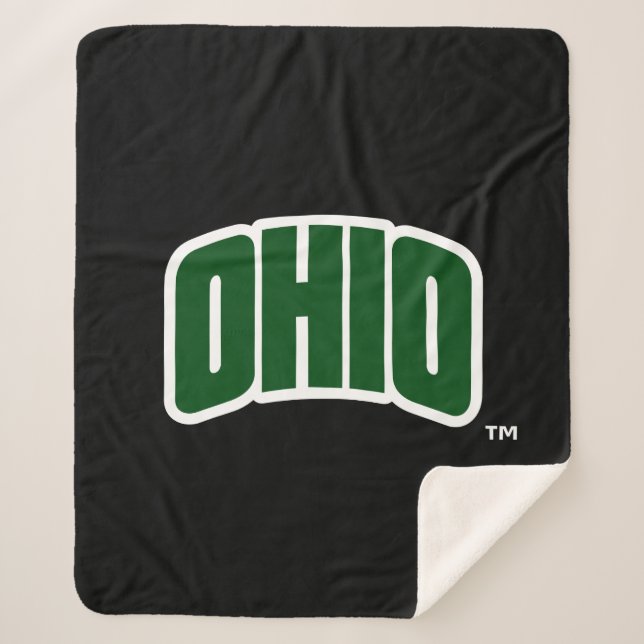 Ohio Wordmark Sherpa Blanket (Front)