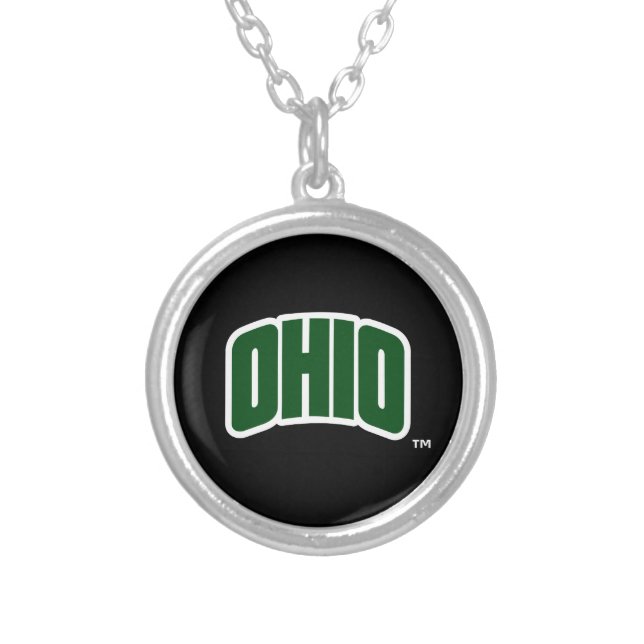 Ohio Wordmark Silver Plated Necklace (Front)
