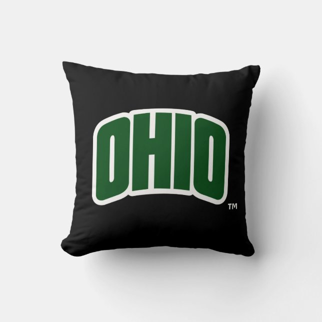 Ohio Wordmark Throw Pillow (Front)
