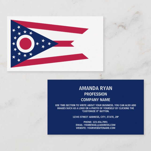 Ohioan Flag, Flag of Ohio Business Card (Front/Back)