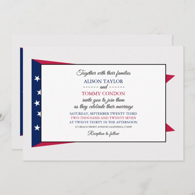 Ohioan Flag, Flag of Ohio Wedding Invitation (Front/Back)