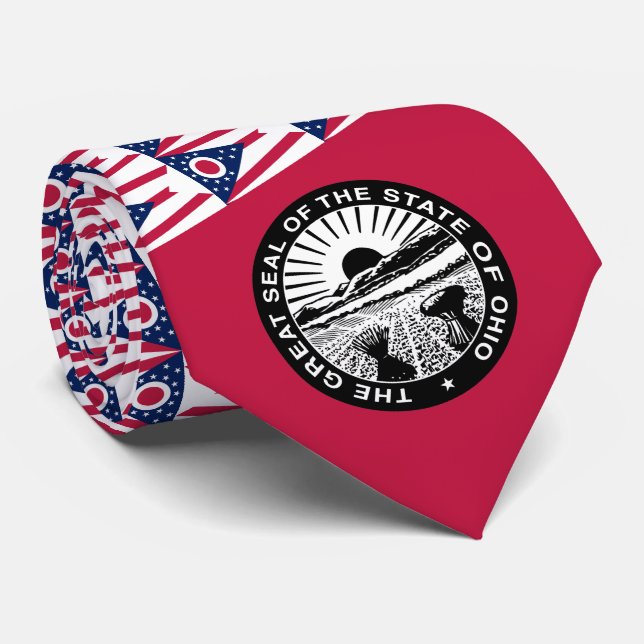 Ohioan Flag & Seal, Flag of Ohio Neck Tie (Rolled)