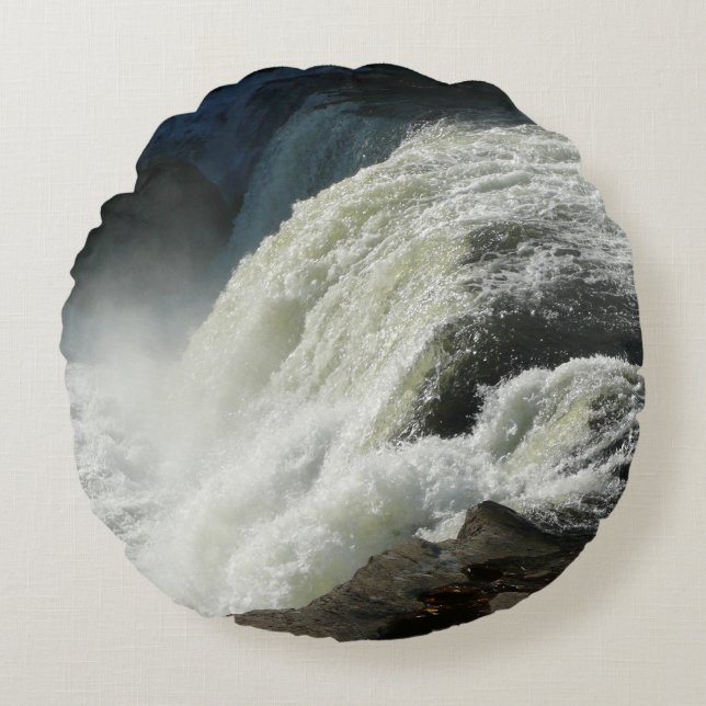 Ohiopyle Falls in Pennsylvania Round Pillow (Front)