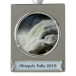 Ohiopyle Falls in Pennsylvania Silver Plated Banner Ornament