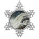 Ohiopyle Falls in Pennsylvania Snowflake Pewter Christmas Ornament
