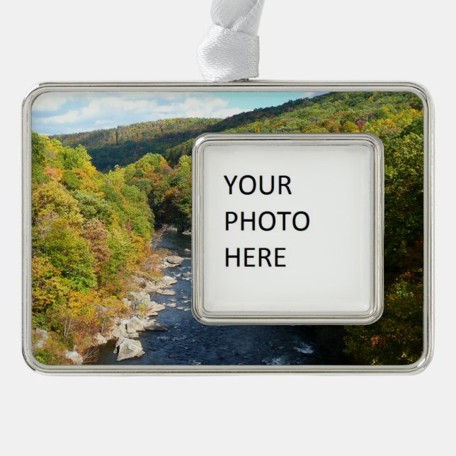 Ohiopyle River in Fall I Pennsylvania Autumn Christmas Ornament (Front)