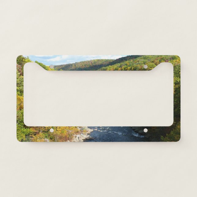 Ohiopyle River in Fall I Pennsylvania Autumn License Plate Frame (Front)