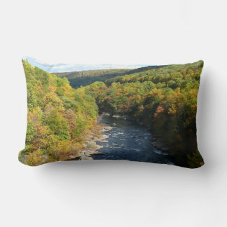 Ohiopyle River in Fall I Pennsylvania Autumn Lumbar Pillow