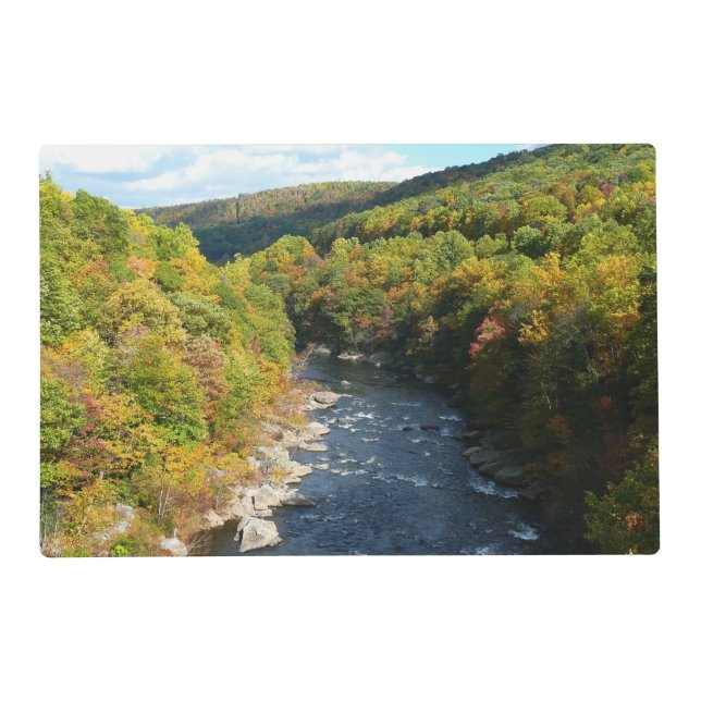 Ohiopyle River in Fall I Pennsylvania Autumn Placemat (Front)