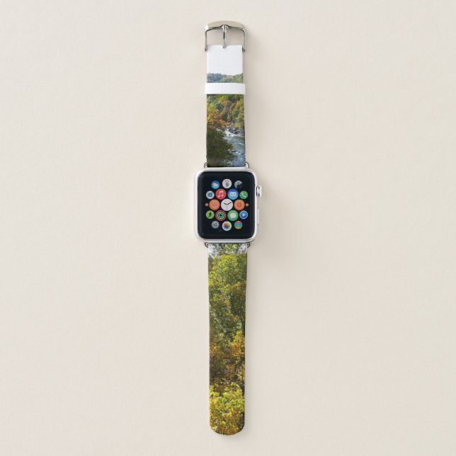 Ohiopyle River in Fall II Pennsylvania Autumn Apple Watch Band (Front)