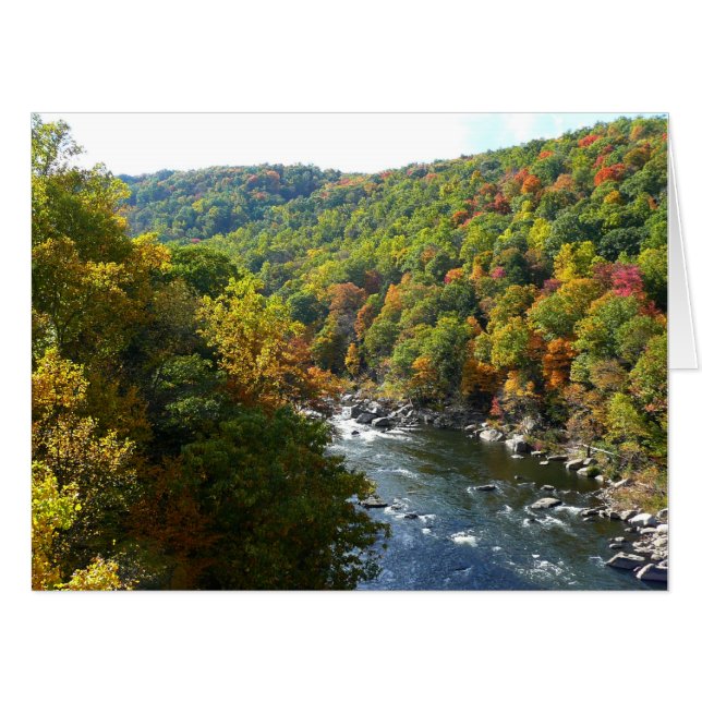 Ohiopyle River in Fall II Pennsylvania Autumn Card (Front Horizontal)