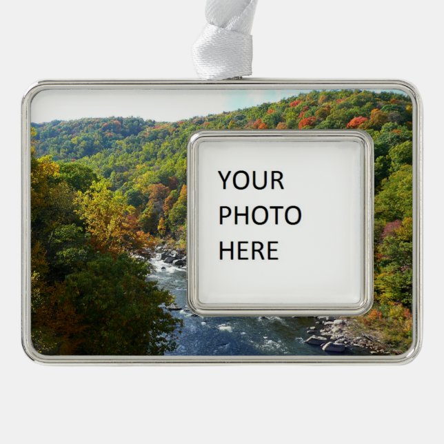 Ohiopyle River in Fall II Pennsylvania Autumn Christmas Ornament (Front)
