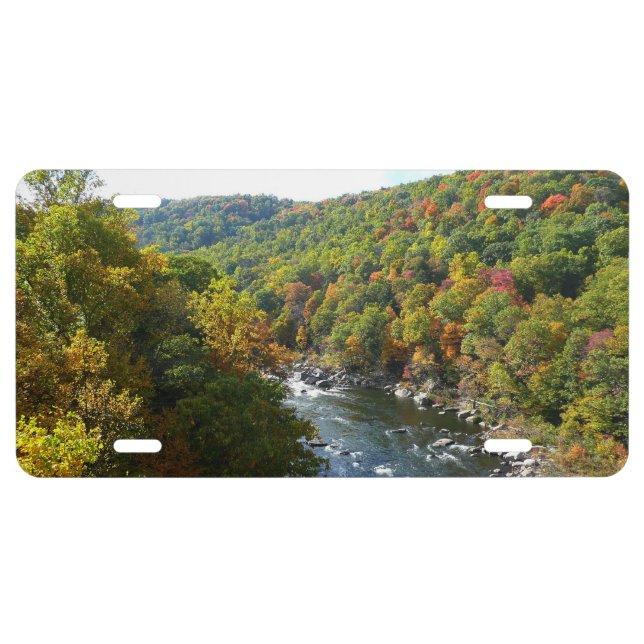 Ohiopyle River in Fall II Pennsylvania Autumn License Plate (Front)