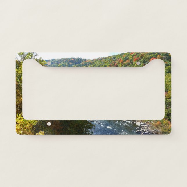Ohiopyle River in Fall II Pennsylvania Autumn License Plate Frame (Front)