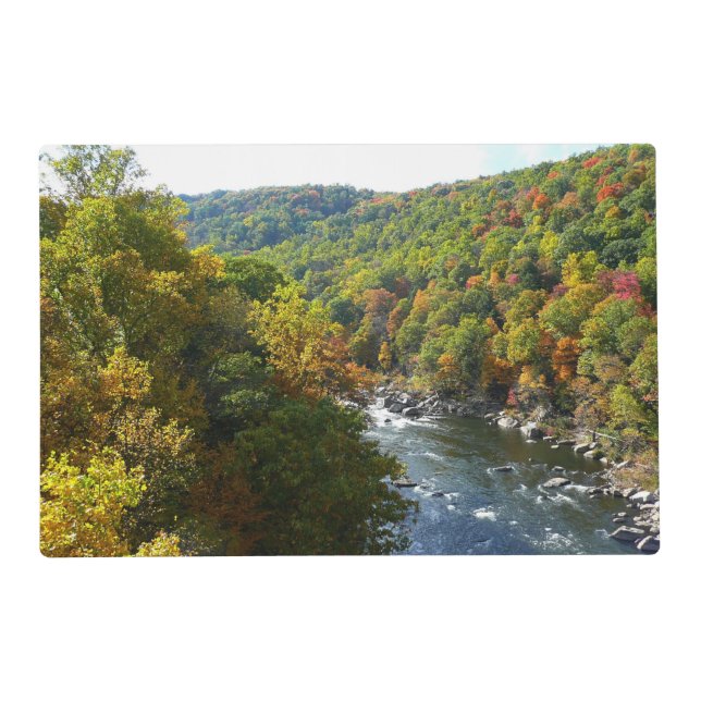 Ohiopyle River in Fall II Pennsylvania Autumn Placemat (Front)