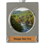 Ohiopyle River in Fall II Pennsylvania Autumn Silver Plated Banner Ornament