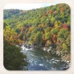 Ohiopyle River in Fall II Pennsylvania Autumn Square Paper Coaster