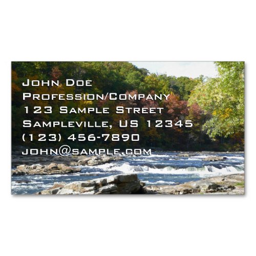 Ohiopyle River Rapids in Fall Pennsylvania Autumn Business Card Magnet