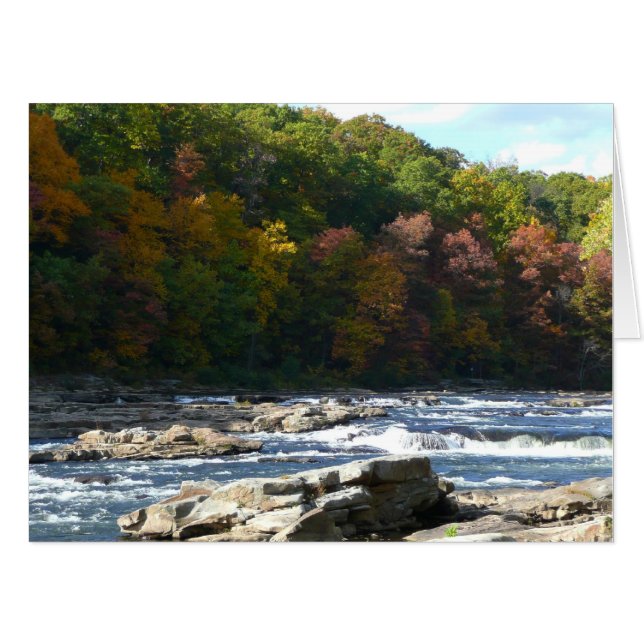Ohiopyle River Rapids in Fall Pennsylvania Autumn Card (Front Horizontal)