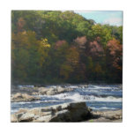 Ohiopyle River Rapids in Fall Pennsylvania Autumn Ceramic Tile
