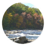 Ohiopyle River Rapids in Fall Pennsylvania Autumn Classic Round Sticker