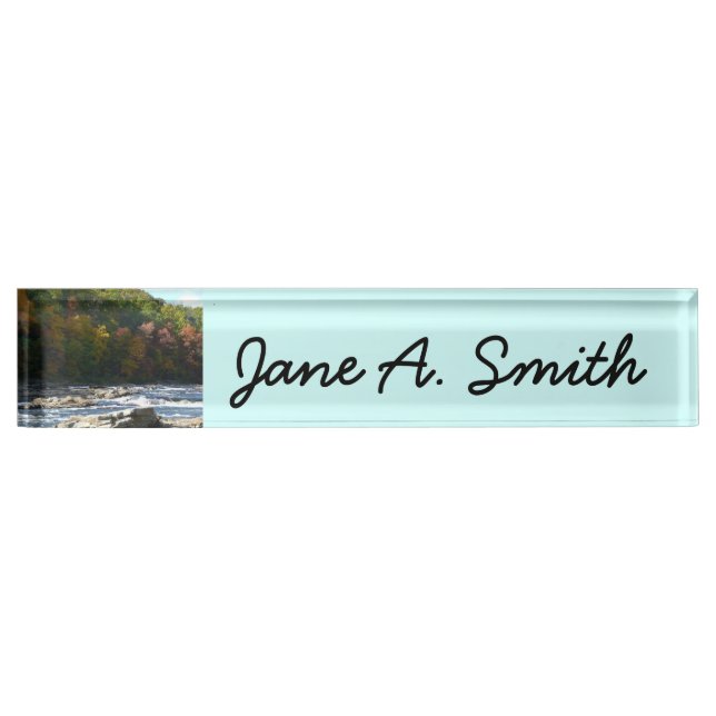 Ohiopyle River Rapids in Fall Pennsylvania Autumn Desk Name Plate (Front)