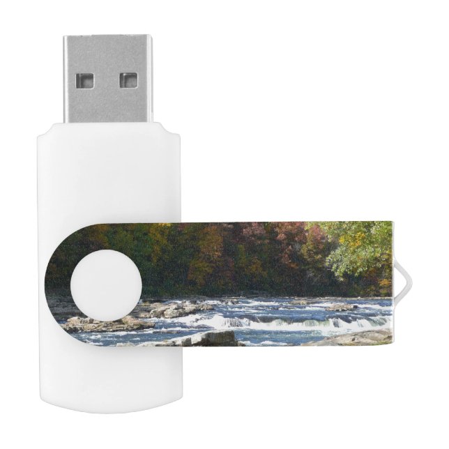 Ohiopyle River Rapids in Fall Pennsylvania Autumn Flash Drive (Opened)