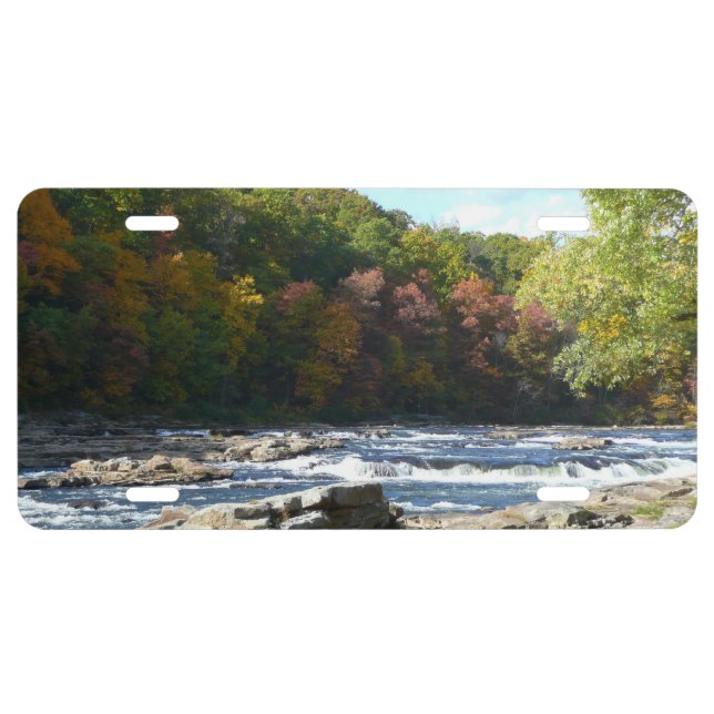 Ohiopyle River Rapids in Fall Pennsylvania Autumn License Plate (Front)