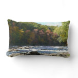 Ohiopyle River Rapids in Fall Pennsylvania Autumn Lumbar Pillow