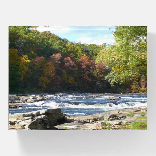 Ohiopyle River Rapids in Fall Pennsylvania Autumn Paperweight (Front)